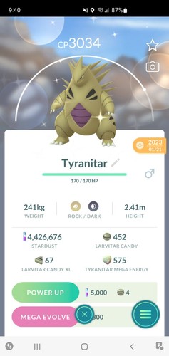 Pokemon shiny tyranitar molto - shiny,